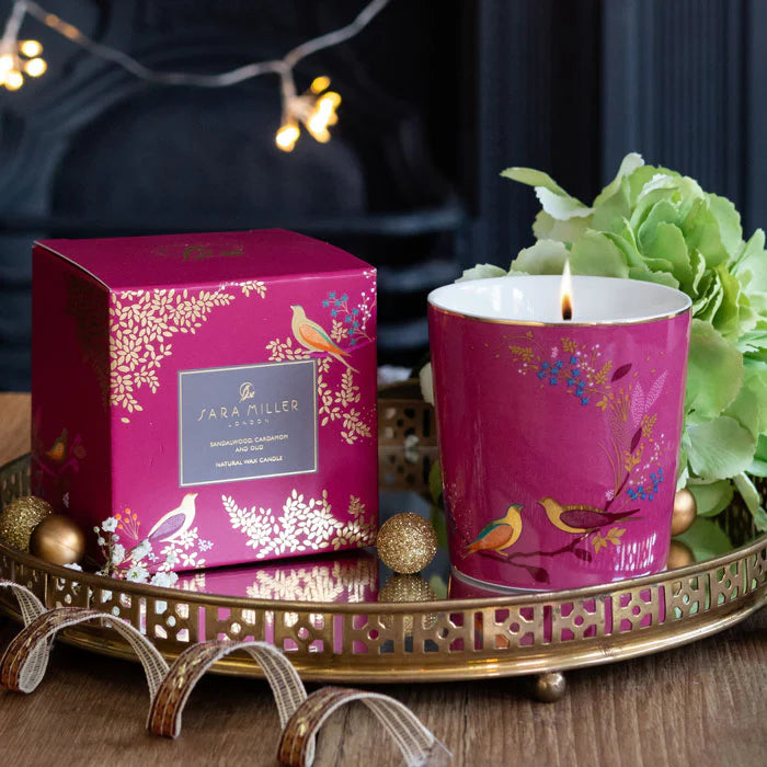Sara Miller - Pink Birds Sandalwood, Cardamon & Oud Candle