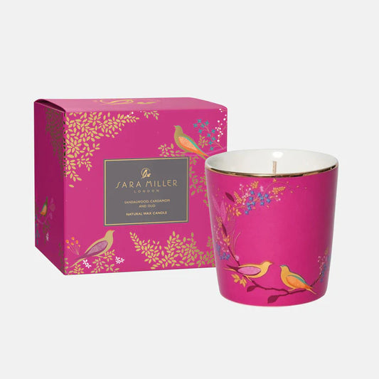 Sara Miller - Pink Birds Sandalwood, Cardamon & Oud Candle